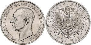 2 Mark Grand Duchy of Oldenburg (1814 - 1918) Silver Frederick Augustus III of Saxony (1865-1932)