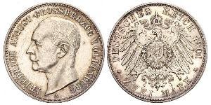 2 Mark Grand Duchy of Oldenburg (1814 - 1918) Silver Frederick Augustus III of Saxony (1865-1932)