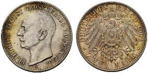 2 Mark Grand Duchy of Oldenburg (1814 - 1918) Silver Frederick Augustus III of Saxony (1865-1932)