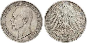 2 Mark Grand Duchy of Oldenburg (1814 - 1918) Silver Frederick Augustus III of Saxony (1865-1932)