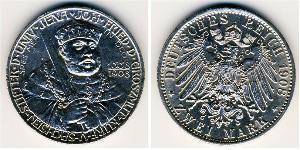 2 Mark Grand Duchy of Saxe-Weimar-Eisenach (1809 - 1918) Silver William Ernest, Grand Duke of Saxe-Weimar-Eisenach