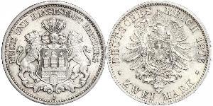 2 Mark Hamburg / Germany Silver 