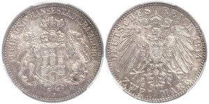 2 Mark Hamburg / Germany Silver 