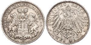 2 Mark Hamburg / Germany Silver 