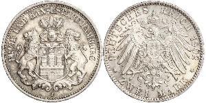 2 Mark Hamburg / Germany Silver 