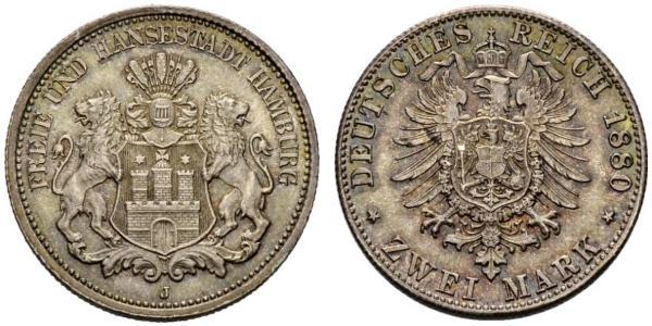 2 Mark Hamburg / Germany Silver 