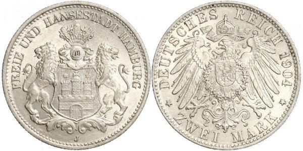 2 Mark Hamburg / Germany Silver 