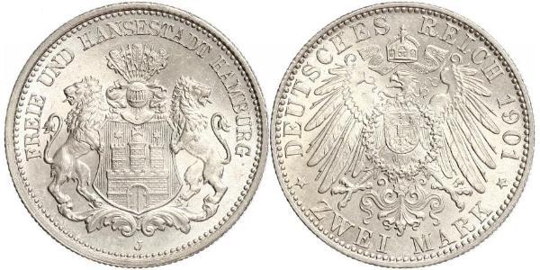 2 Mark Hamburg / Germany Silver 