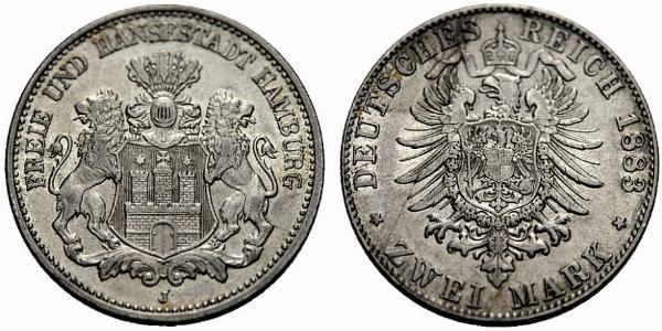2 Mark Hamburg / Germany Silver 