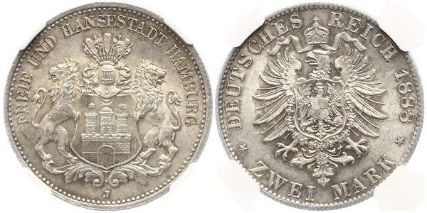 2 Mark Hamburg / Germany Silver 