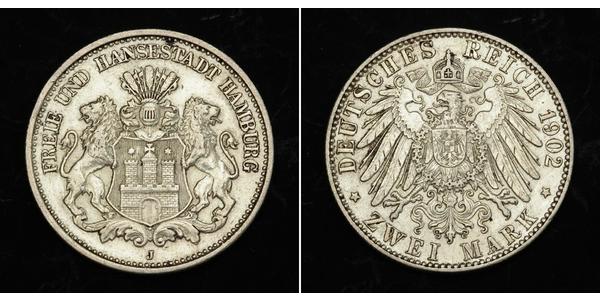 2 Mark Hamburg / Germany Silver 
