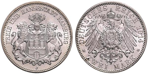 2 Mark Hamburg / Germany Silver 