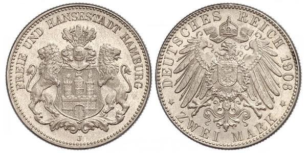 2 Mark Hamburg / Germany Silver 