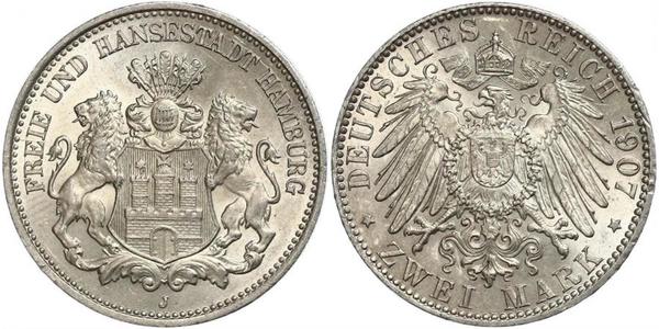 2 Mark Hamburg / Germany Silver 
