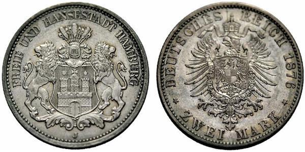 2 Mark Hamburg / Germany Silver 