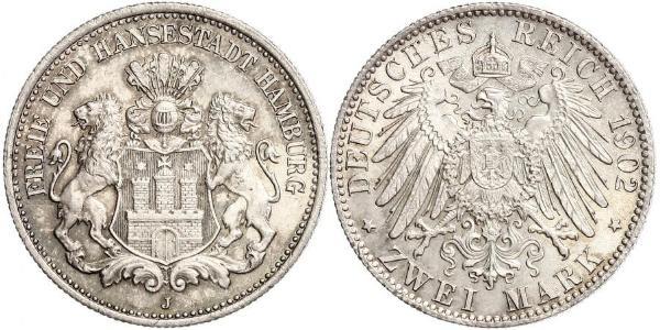 2 Mark Hamburg / Germany Silver 