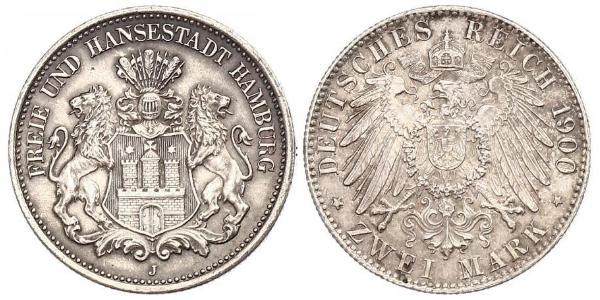 2 Mark Hamburg / Germany Silver 