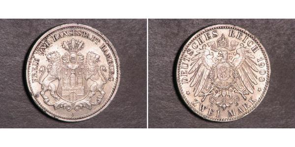 2 Mark Hamburg / Germany Silver 