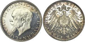 2 Mark Kingdom of Bavaria (1806 - 1918) Silver Ludwig III of Bavaria (1845 – 1921)