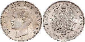 2 Mark Kingdom of Bavaria (1806 - 1918) Silver Otto of Bavaria (1848 – 1916)