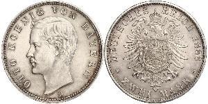 2 Mark Kingdom of Bavaria (1806 - 1918) Silver Otto of Bavaria (1848 – 1916)