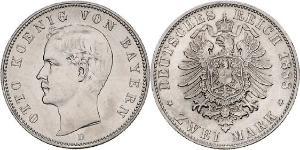 2 Mark Kingdom of Bavaria (1806 - 1918) Silver Otto of Bavaria (1848 – 1916)