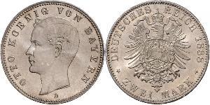 2 Mark Kingdom of Bavaria (1806 - 1918) Silver Otto of Bavaria (1848 – 1916)