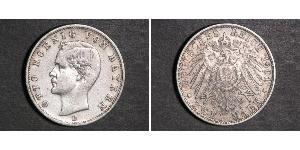 2 Mark Kingdom of Bavaria (1806 - 1918) Silver Otto of Bavaria (1848 – 1916)