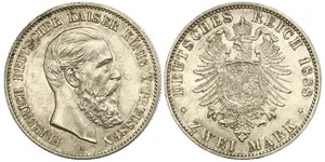 2 Mark Kingdom of Prussia (1701-1918) Silver Frederick III, German Emperor (1831-1888)