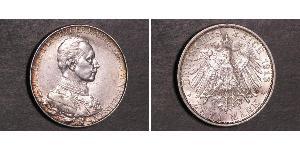2 Mark Kingdom of Prussia (1701-1918) Silver Wilhelm II, German Emperor (1859-1941)