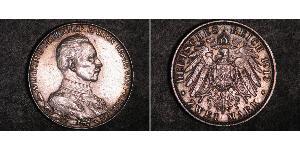 2 Mark Kingdom of Prussia (1701-1918) Silver Wilhelm II, German Emperor (1859-1941)