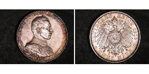 2 Mark Kingdom of Prussia (1701-1918) Silver Wilhelm II, German Emperor (1859-1941)