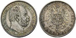 2 Mark Kingdom of Prussia (1701-1918) Silver Wilhelm I, German Emperor (1797-1888)