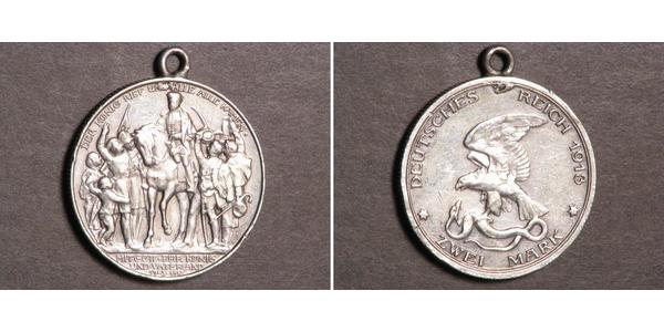 2 Mark Kingdom of Prussia (1701-1918) Silver 