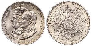 2 Mark Kingdom of Saxony (1806 - 1918) Silver Frederick Augustus III of Saxony (1865-1932)