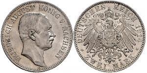 2 Mark Kingdom of Saxony (1806 - 1918) Silver Frederick Augustus III of Saxony (1865-1932)