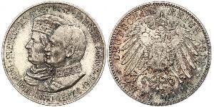 2 Mark Kingdom of Saxony (1806 - 1918) Silver Frederick Augustus III of Saxony (1865-1932)