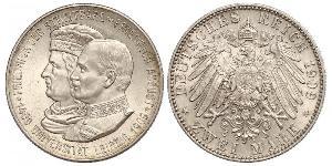 2 Mark Kingdom of Saxony (1806 - 1918) Silver Frederick Augustus III of Saxony (1865-1932)