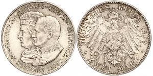 2 Mark Kingdom of Saxony (1806 - 1918) Silver Frederick Augustus III of Saxony (1865-1932)