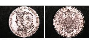 2 Mark Kingdom of Saxony (1806 - 1918) Silver Frederick Augustus III of Saxony (1865-1932)