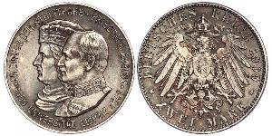 2 Mark Kingdom of Saxony (1806 - 1918) Silver Frederick Augustus III of Saxony (1865-1932)