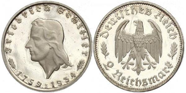 2 Mark Nazi Germany (1933-1945) Silver 