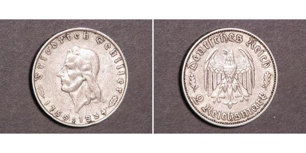 2 Mark Nazi Germany (1933-1945) Silver 