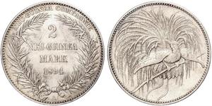 2 Mark New Guinea Silver 