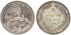 2 Mark New Guinea Silver 