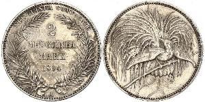 2 Mark New Guinea Silver 