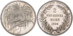 2 Mark New Guinea Silver 