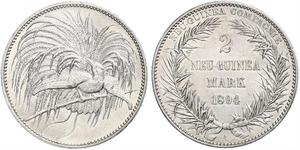 2 Mark New Guinea Silver 