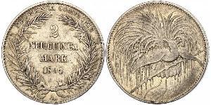 2 Mark New Guinea Silver 