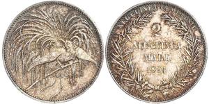 2 Mark New Guinea Silver 